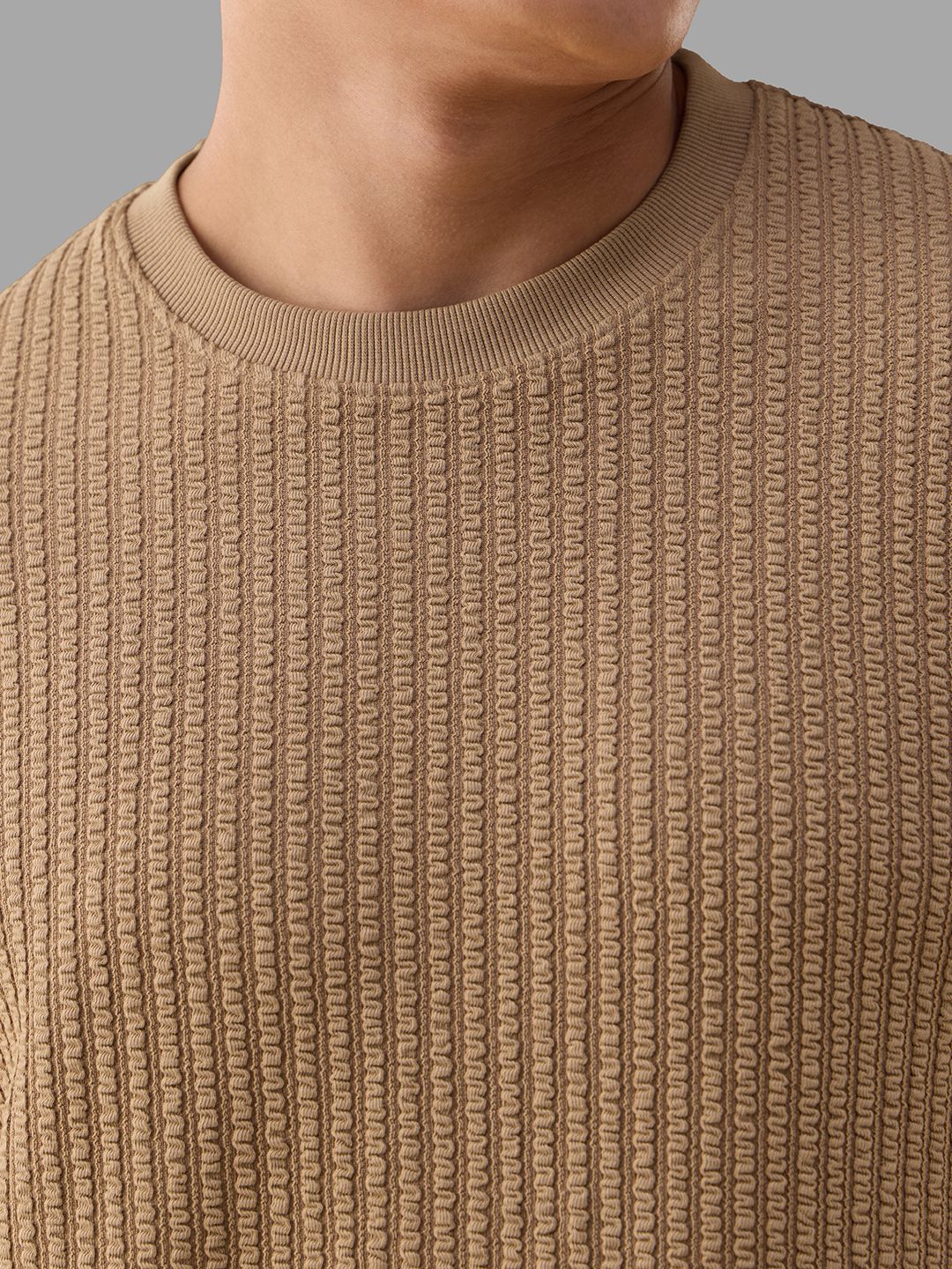 Textured T-shirt: Affogato Oversized Full Sleeve T-Shirts