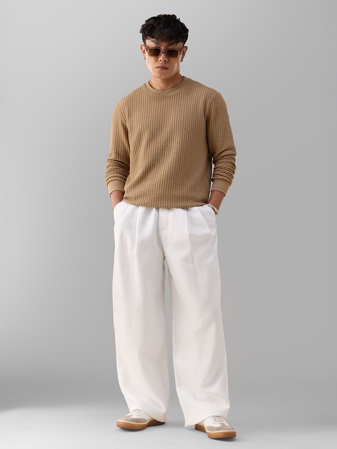 Textured T-shirt: Affogato Oversized Full Sleeve T-Shirts