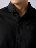 Oxford Shirt: Midnight Black Men Boxy Fit Shirts