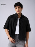 Oxford Shirt: Midnight Black Men Boxy Fit Shirts