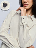 Cotton Linen Shirt: Ivory Heart Women Oversized Shirts