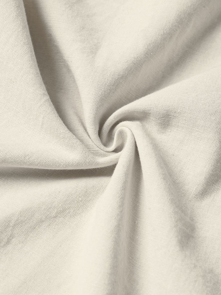 Cotton Linen Shirt: Ivory Heart Women Oversized Shirts