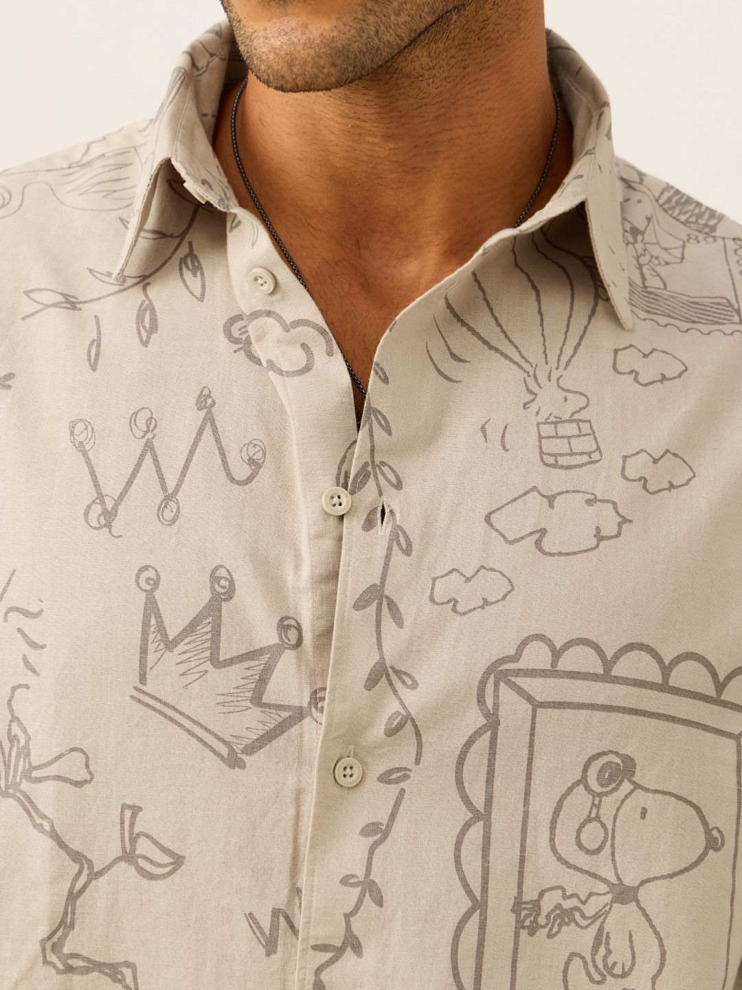 Cotton Linen: Peanuts Life Cotton Linen Shirts