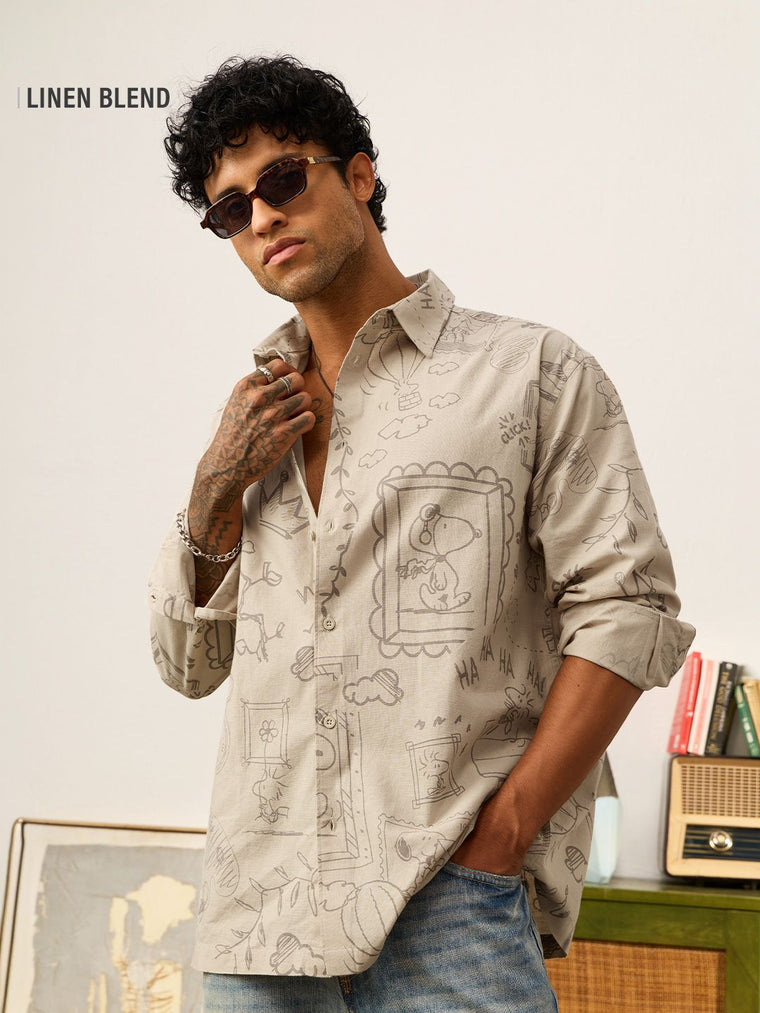 Cotton Linen: Peanuts Life Cotton Linen Shirts