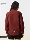 Pets Stories Cotton Linen Shirt: Dog Walker Women Relaxed Shirts