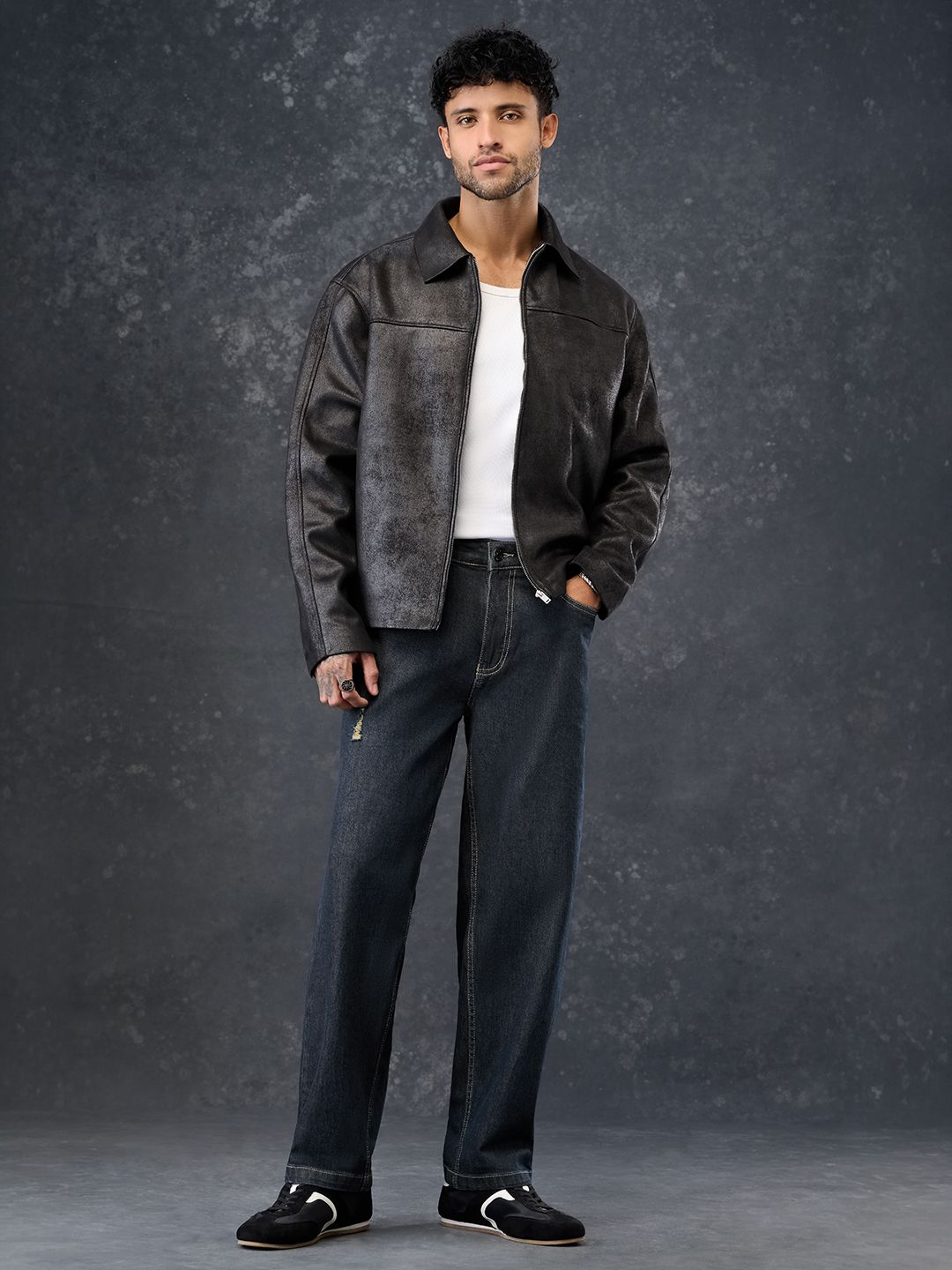 Baggy-Fit Denim: Reo Men Baggy Fit Jeans
