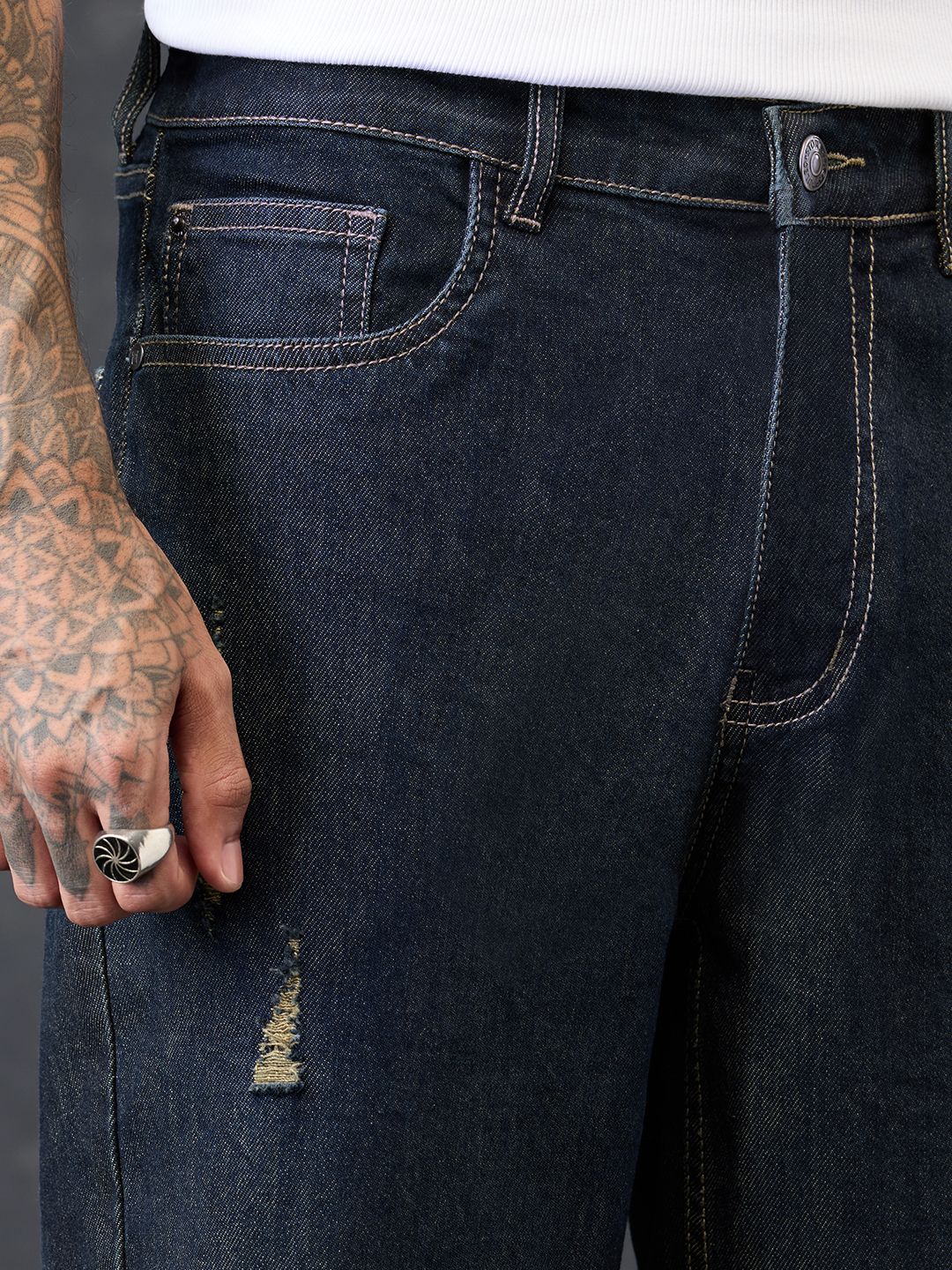 Baggy-Fit Denim: Reo Men Baggy Fit Jeans