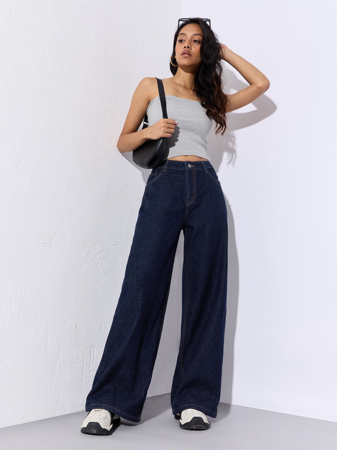 Wide-Fit Denim: Indigo Blue Women Wide Denims
