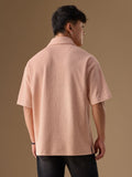 Oversized Shirt: Coral Men Textured Shirts