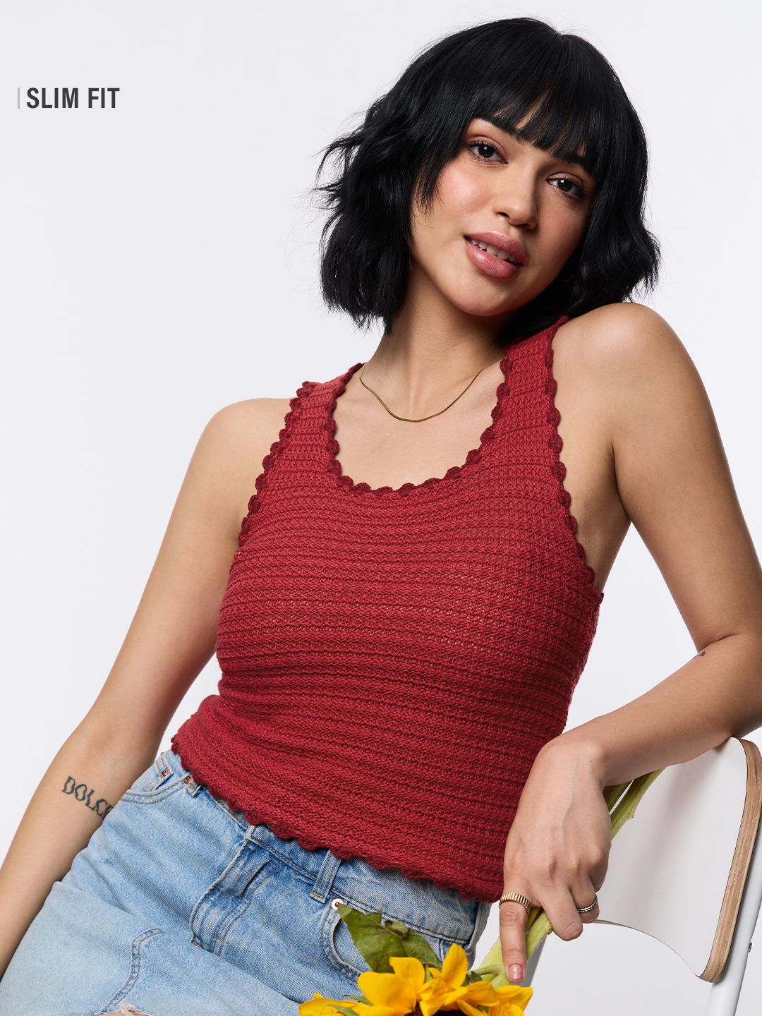 Essential Solids: Carmine Women Knit Tops