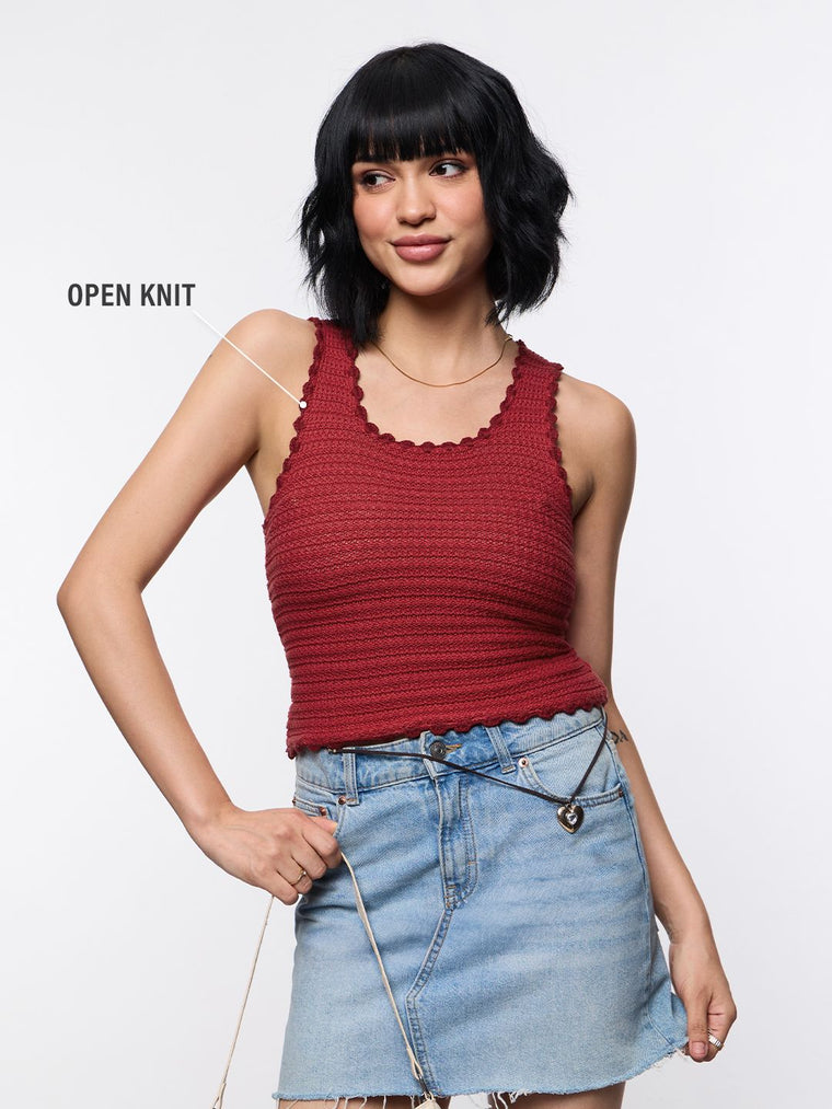 Essential Solids: Carmine Women Knit Tops