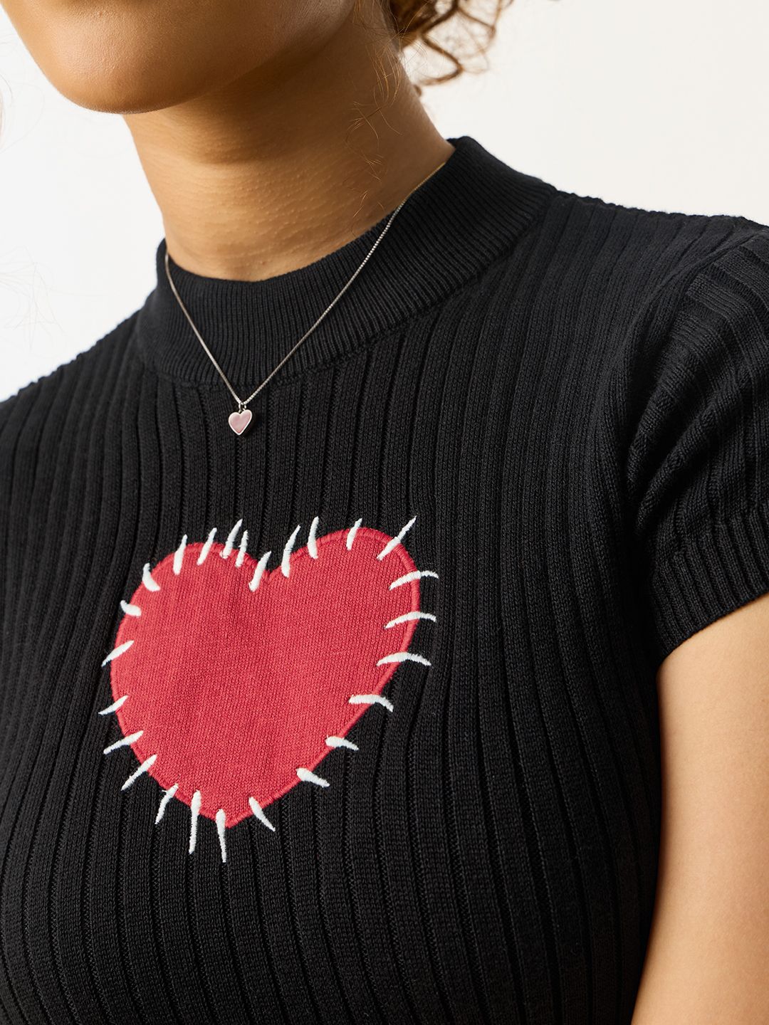 Ribbed Dress: Black Heart Women Fashion Dresses