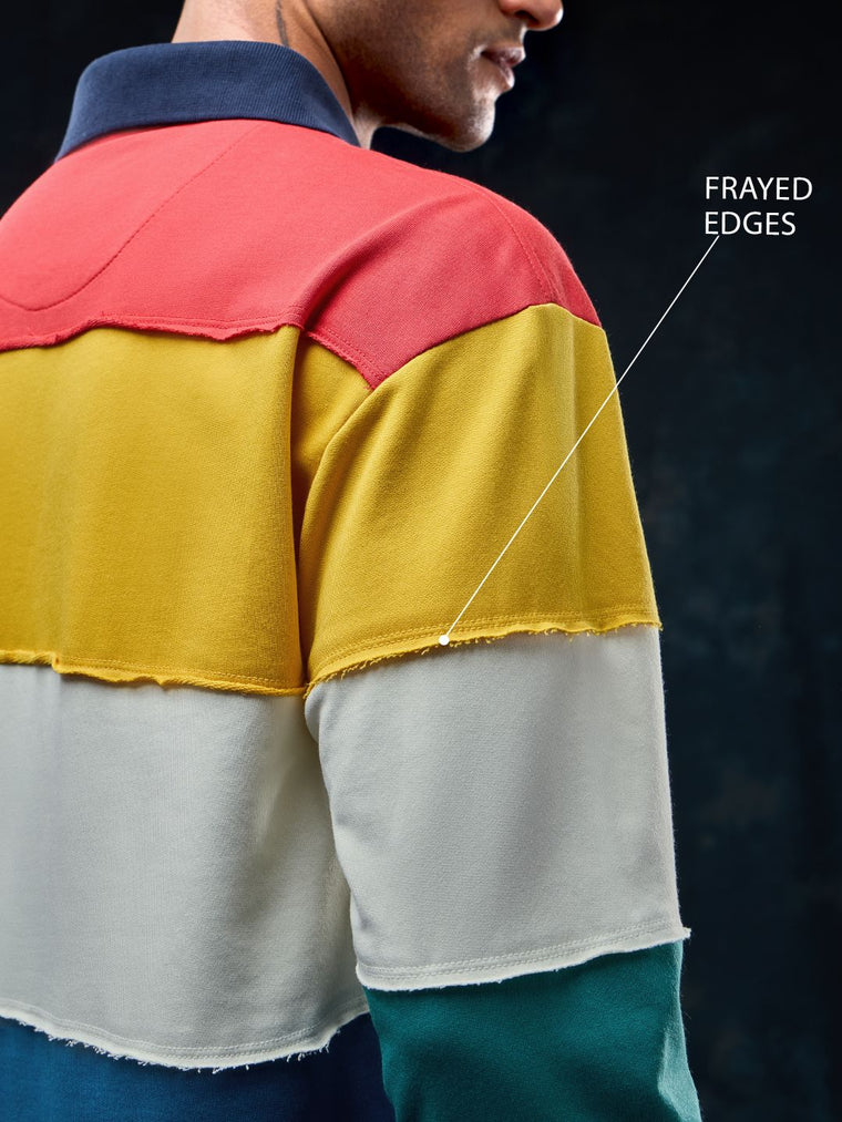 Colourblock Rugby Polo: Colourwave Men Rugby Polos