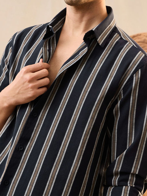 Cotton Linen Stripes: Harbour Cotton Linen Shirts
