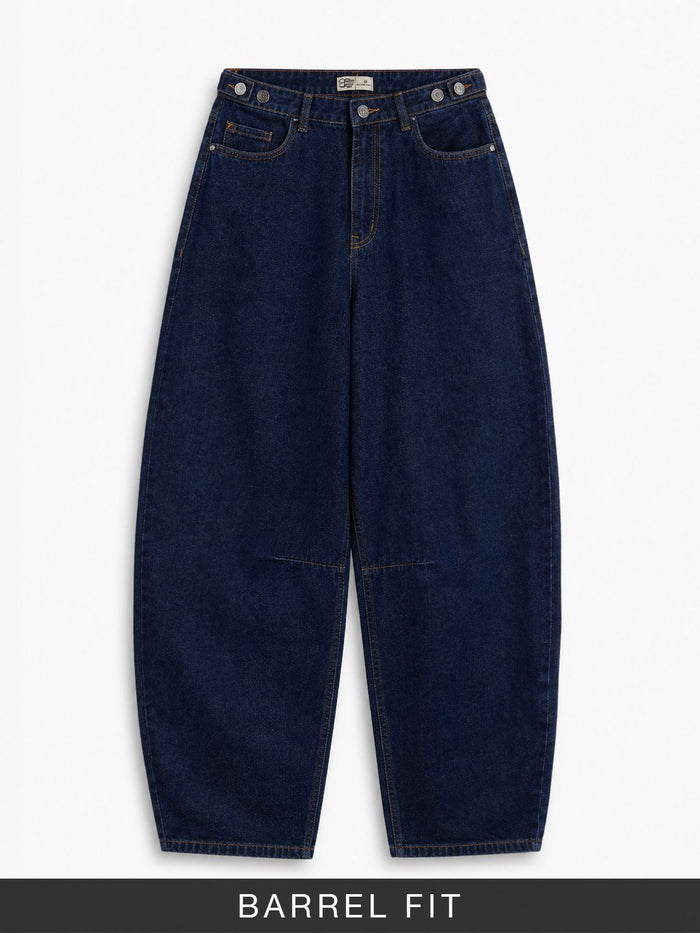 Barrel-Fit Denim: Raw Blue Women Barrel Denims