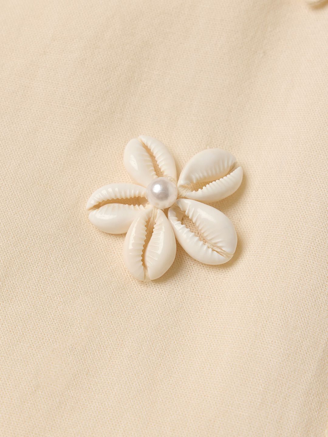 Cotton Linen Shirt: Seashell Women Regular Shirts