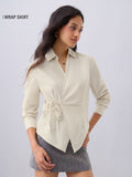 Wrap Shirt: Platinum White Women Regular Shirts