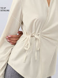 Wrap Shirt: Platinum White Women Regular Shirts