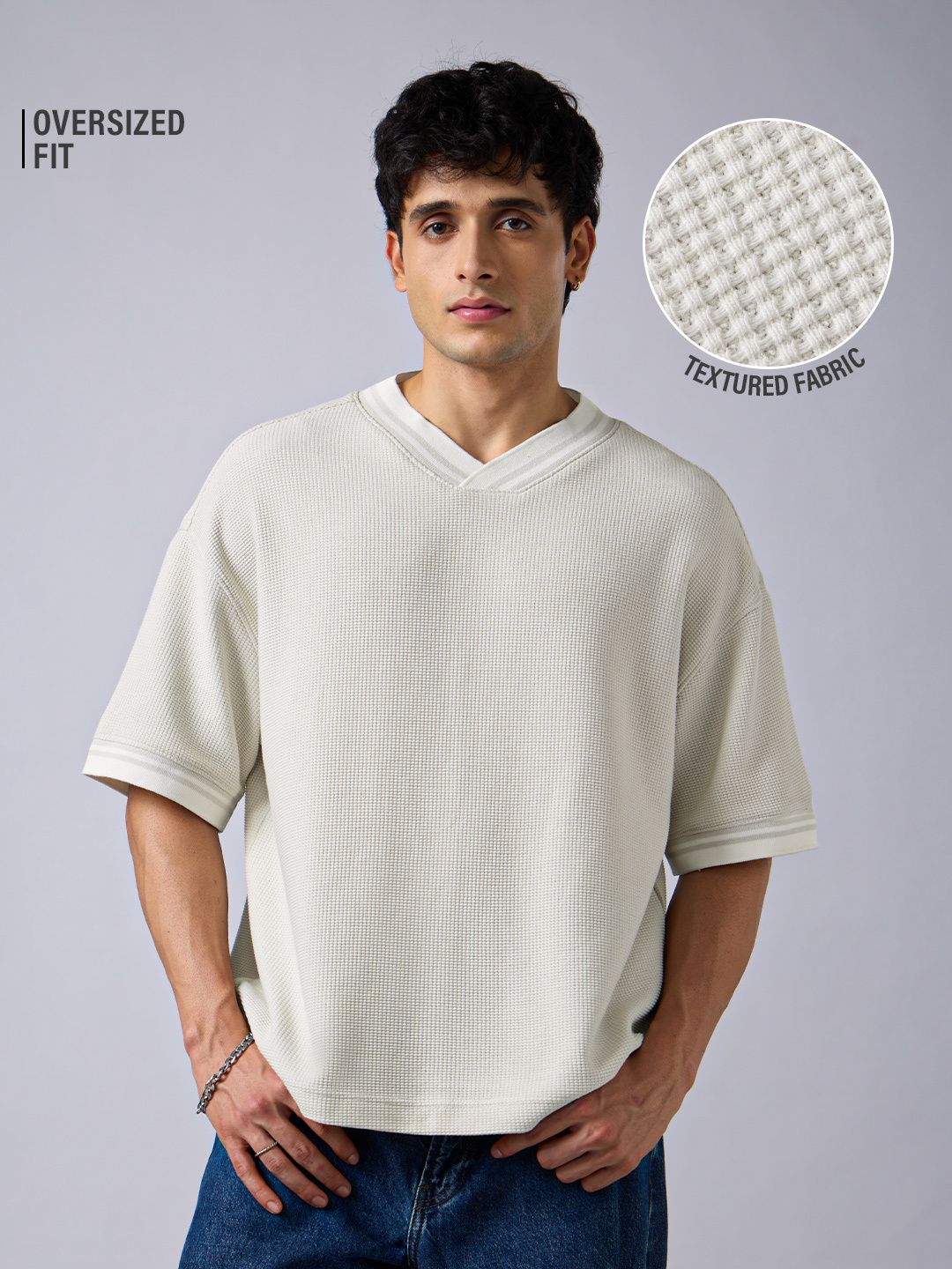 Varsity T-Shirt: Soft Mist V-Neck T-Shirts