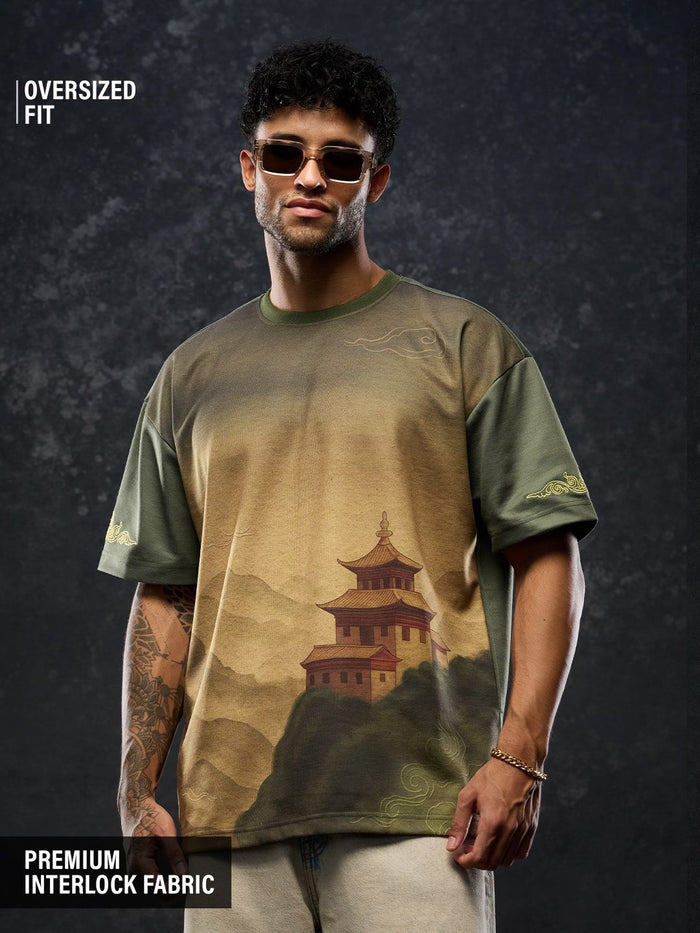 Tibetan Tales: Landscape Oversized T-Shirts