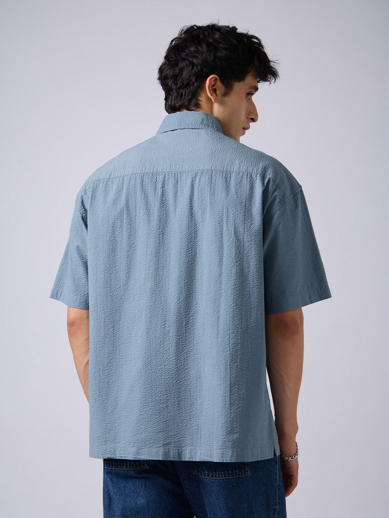 Zipper Shirt: Smoke Stone Oversized Shirts