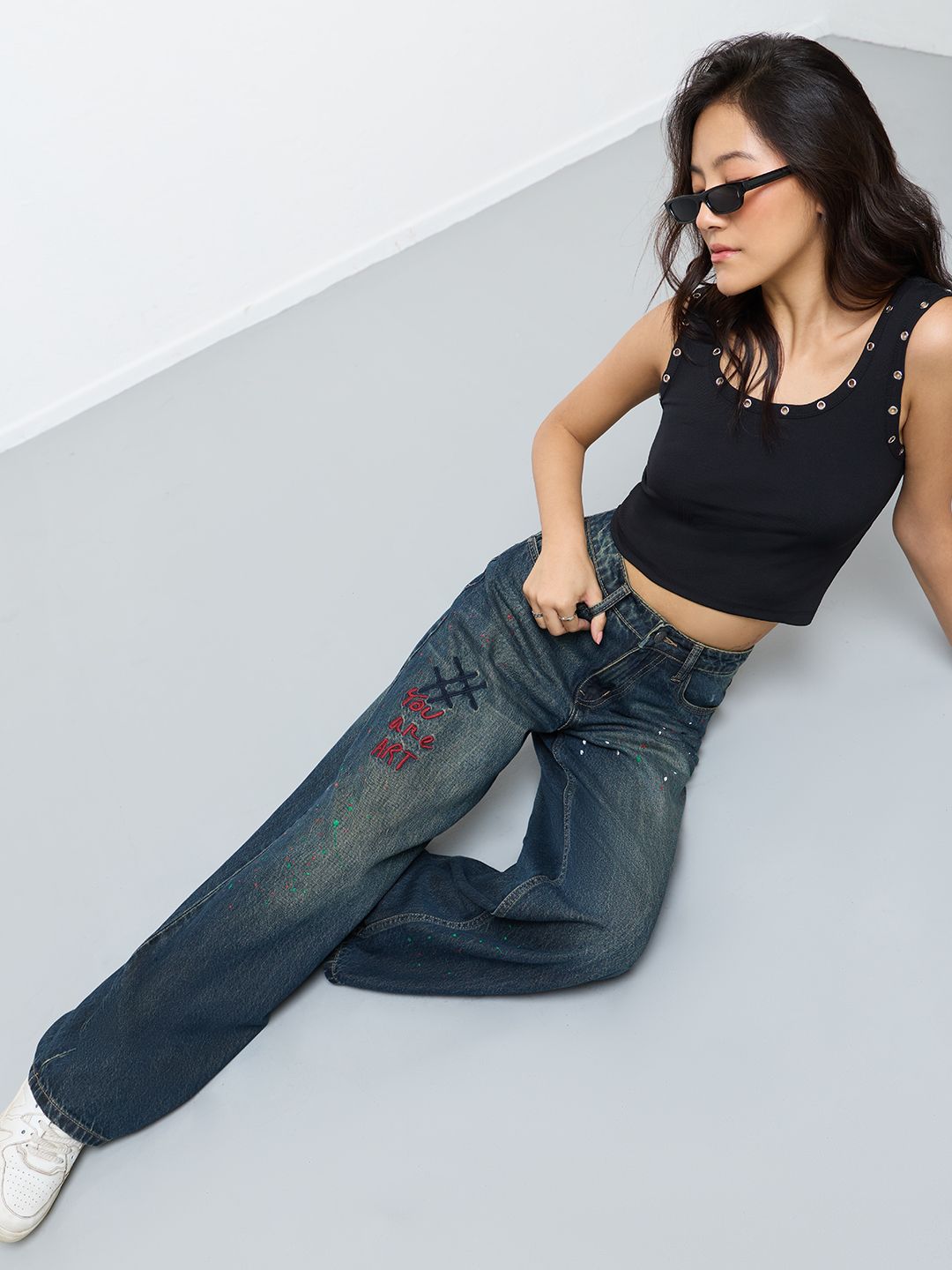 Baggy-Fit Denim: Art Is Love Women Baggy Denims