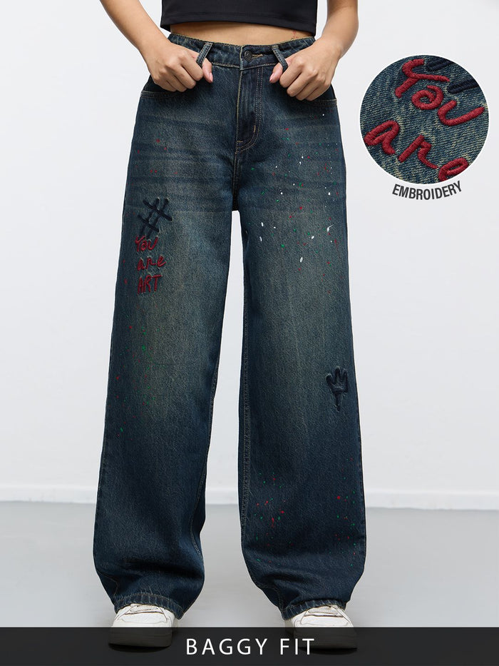 Baggy-Fit Denim: Art Is Love Women Baggy Denims