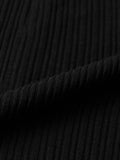 Solid Knit Dress: Ink Black Women Fashion Dresses