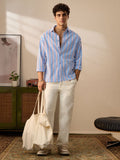 Textured Shirt: Blue Stone Men Relaxed Shirts
