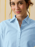 Classic Solids: Baby Blue Women Regular Shirts