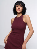 Solid Knit Dress: Vineyard Women Fashion Dresses