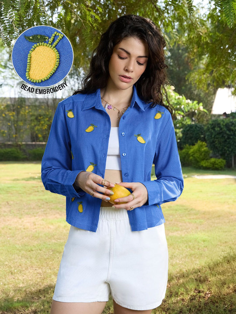 Cotton Linen: Mango Love Women Relaxed Shirts
