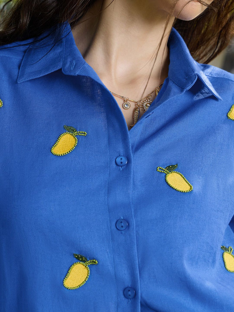 Cotton Linen: Mango Love Women Relaxed Shirts