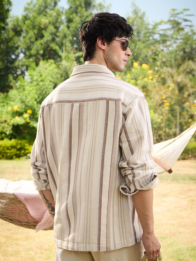 Striped Shirt: Gold Dust Men Textured Shirts