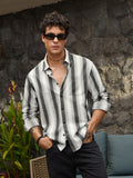 Striped Shirt: Urban Noir Men Relaxed Shirts