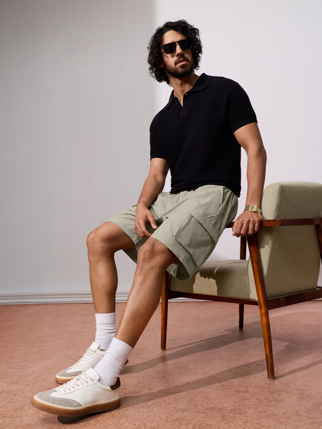Utility Shorts: Oatmeal Men Cargo Shorts