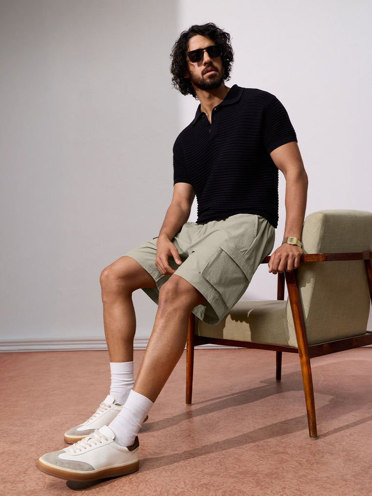 Utility Shorts: Oatmeal Men Cargo Shorts