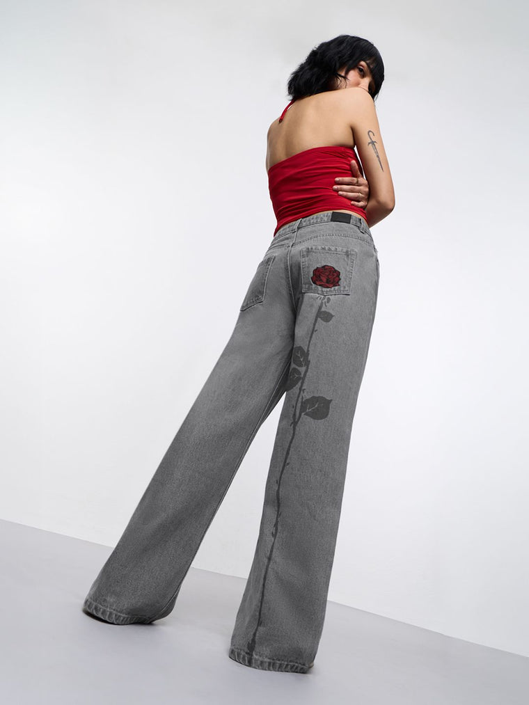 Wide-Leg Denim: Red Rose Women Wide Denims