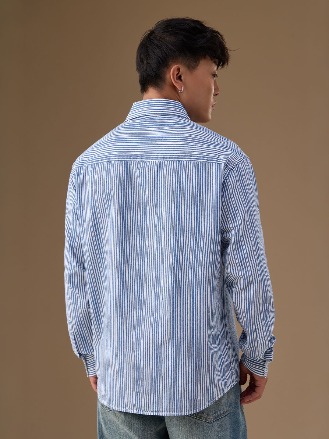 Striped Shirt: Sky High Men Relaxed Shirts