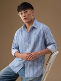 Striped Shirt: Sky High Men Relaxed Shirts