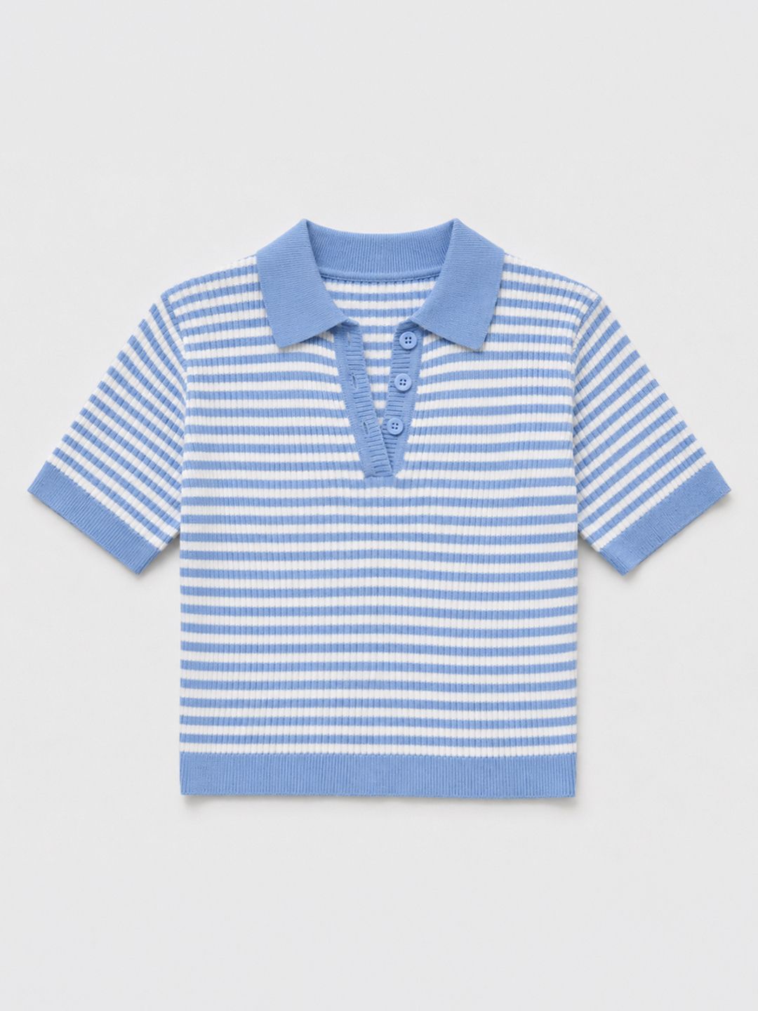 Cropped Polo Top: Azure Women Cropped Polos