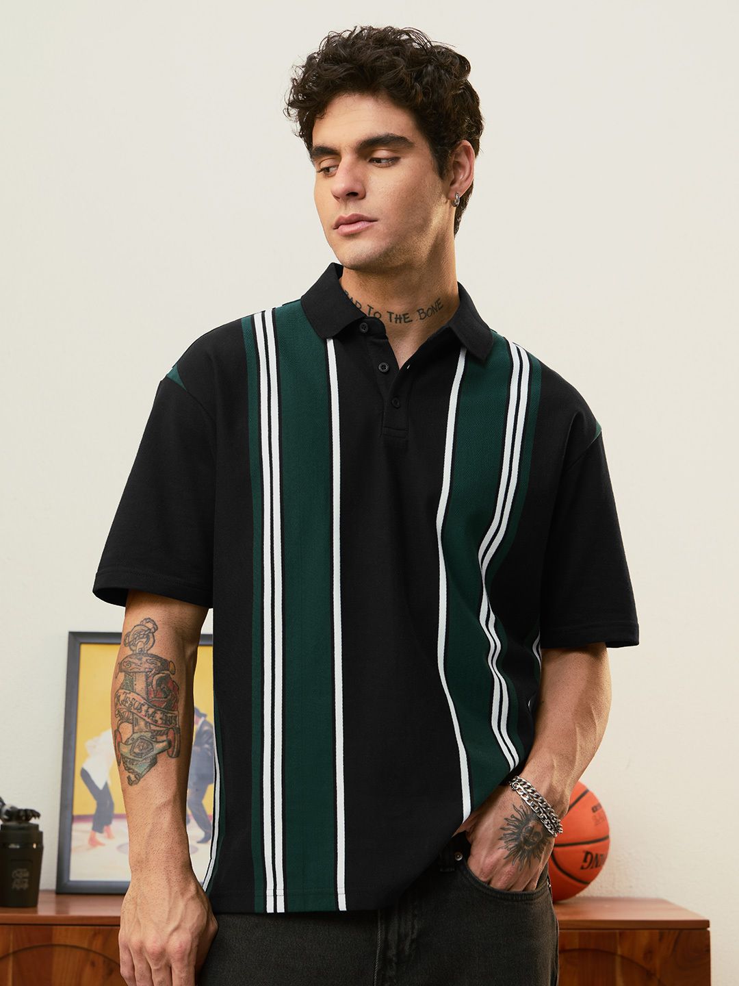 Striped Polo: Meadow Oversized Polos