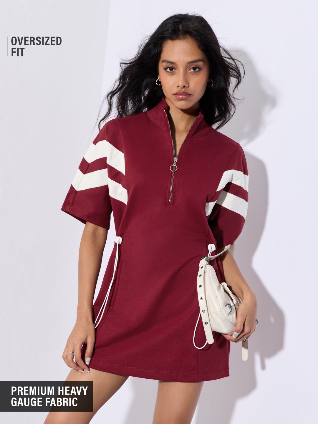 Solids: Crimson Lines Women Polo Dresses