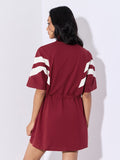 Solids: Crimson Lines Women Polo Dresses