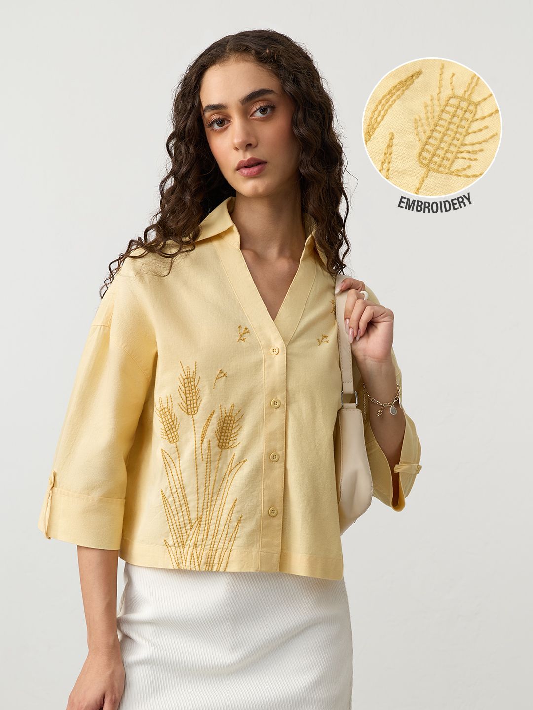 Cotton Linen Shirt: Wheat Women Super Oversized Shirts