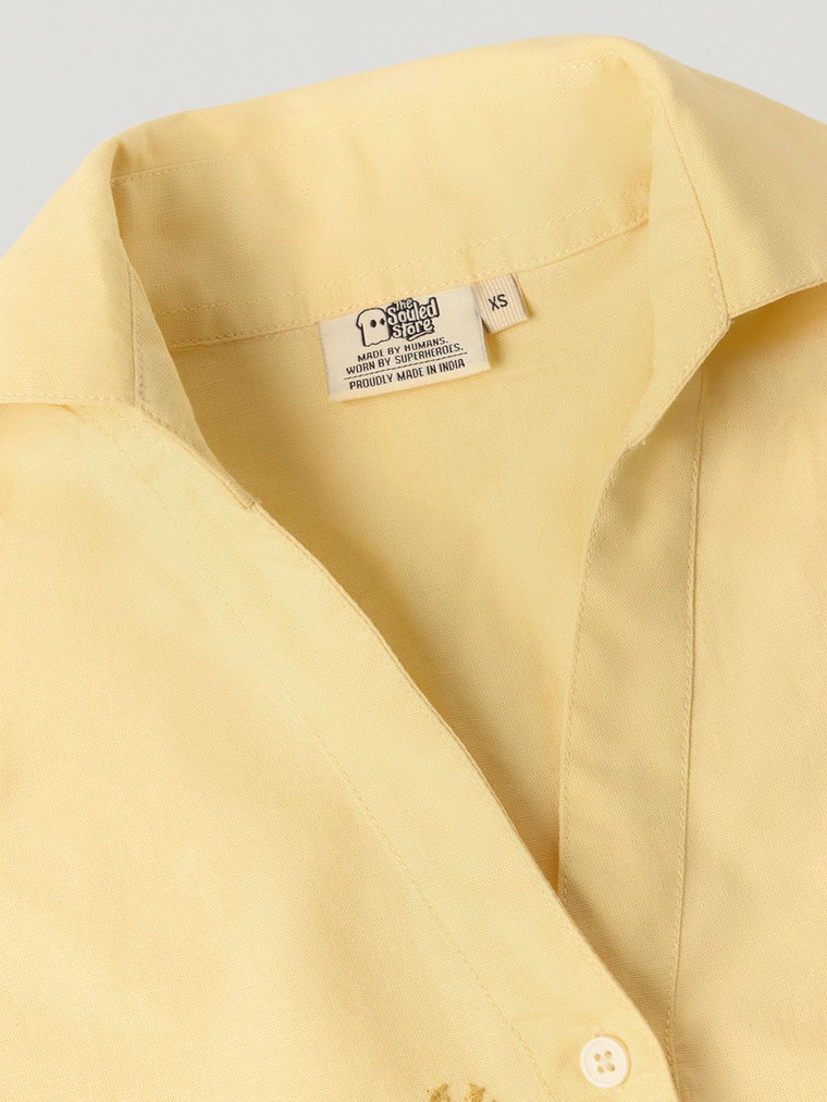 Cotton Linen Shirt: Wheat Women Super Oversized Shirts