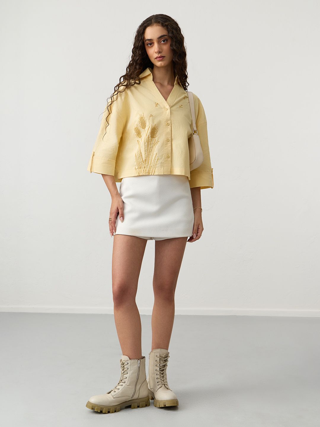 Cotton Linen Shirt: Wheat Women Super Oversized Shirts