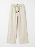 Cotton Linen Pants: Almond Women Straight Pants