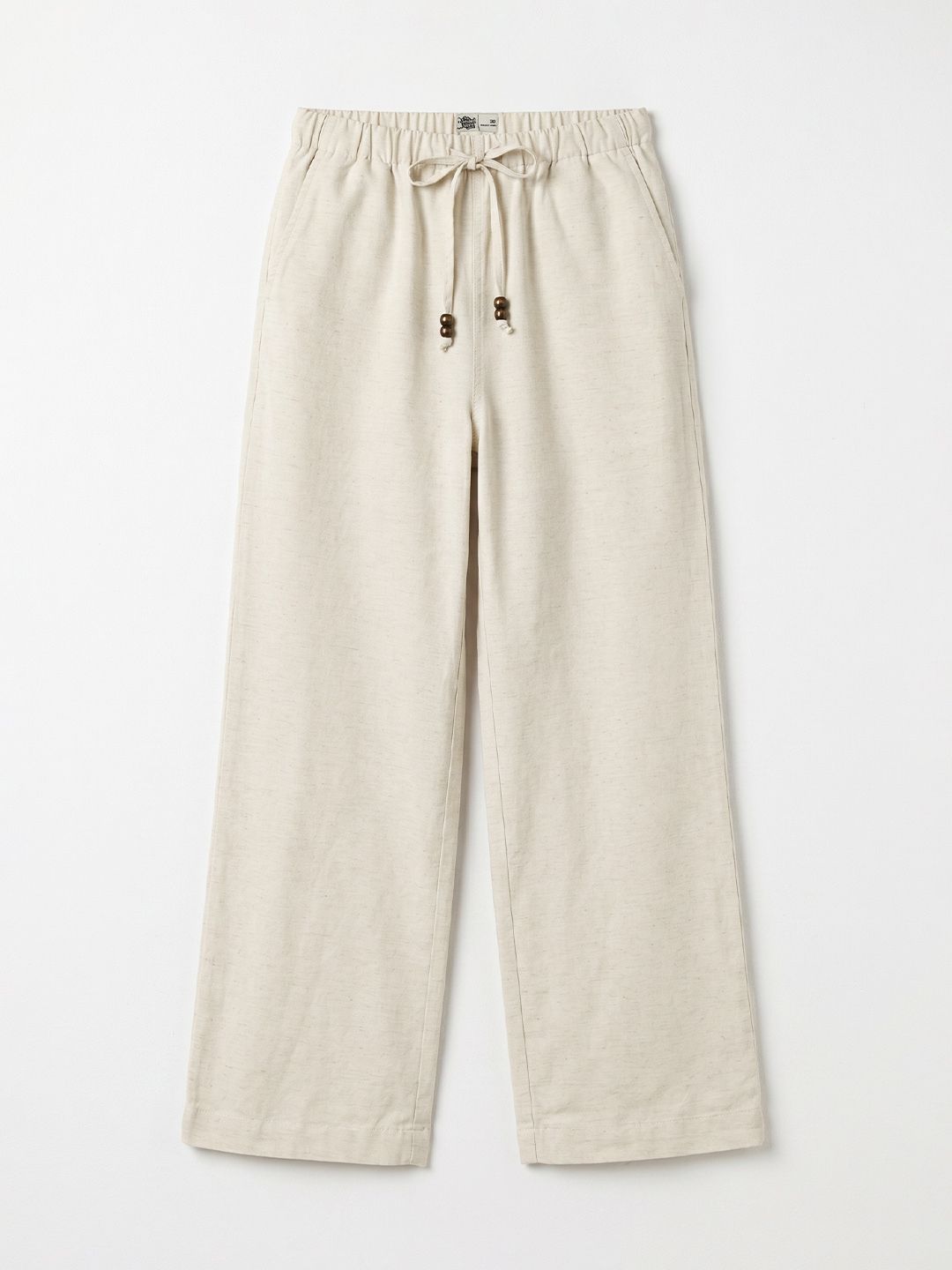 Cotton Linen Pants: Almond Women Straight Pants