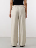 Cotton Linen Pants: Almond Women Straight Pants
